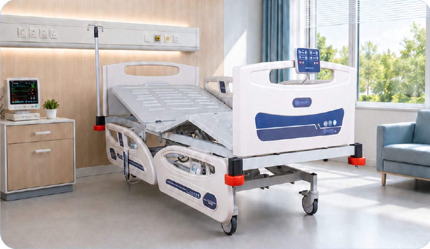 T-HEALTH hospital bed in a patient room